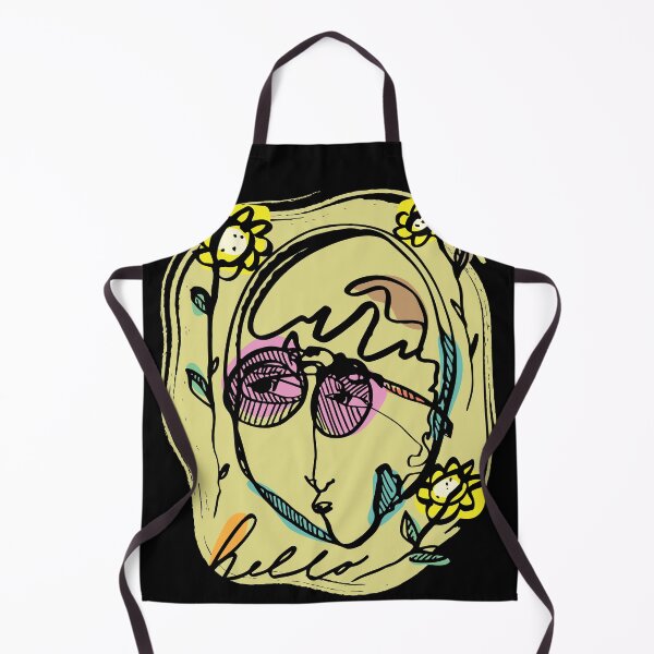 Item preview, Hello Darlin Abstract Face with Glasses and Flowers Line Art Pastel Design designed and sold by SleepingInCo.