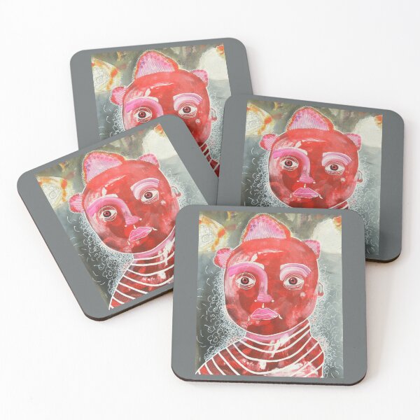 Aperçu de l'œuvre Homme Très Rouge Art Brut Peinture Figurative créée et vendue par BeaOutsiderArt.