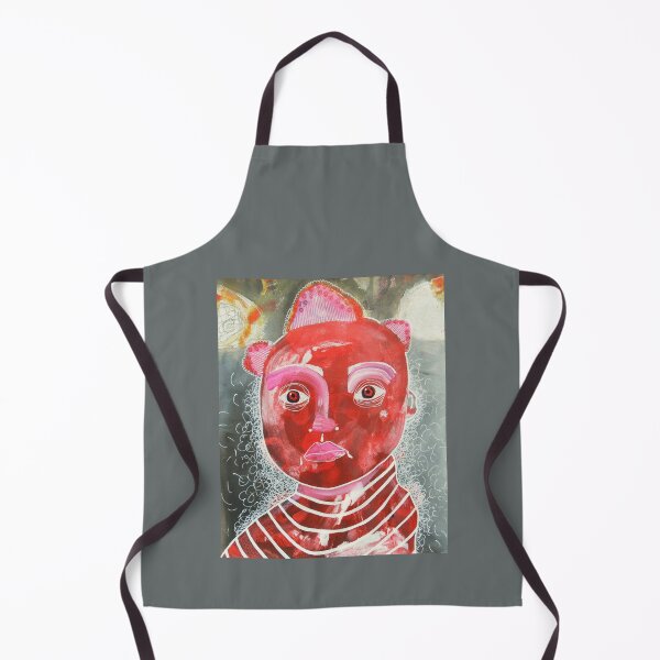 Item preview, Very Red Man Outsider Art Brut Figurative Painting designed and sold by BeaOutsiderArt.