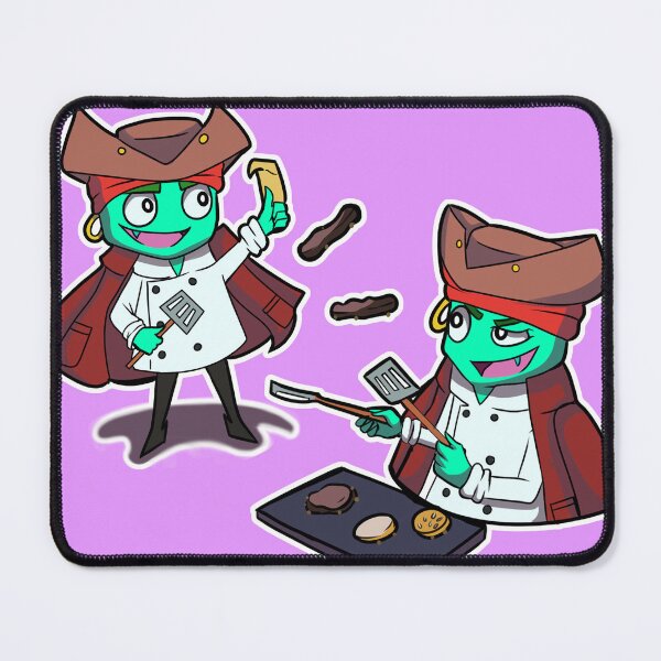 Item preview, pirate cooking a hamburger designed and sold by kitsuneins.