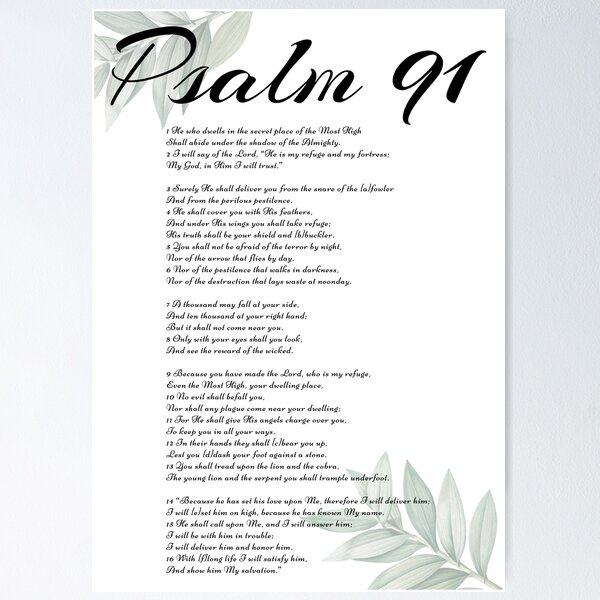 Item preview, Psalm 91 christlicher Bibelvers Wandkunst designed and sold by James Lewis.