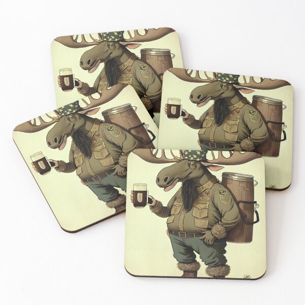 Item preview, Moose Backpacker with a drink designed and sold by dholzric.