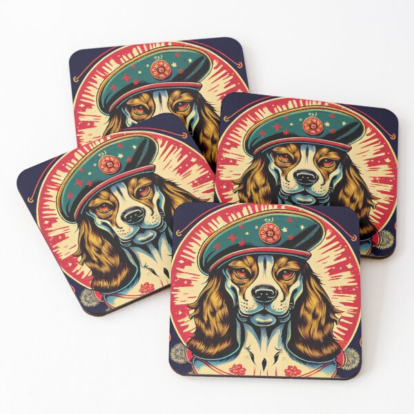 Item preview, Psychedelic Dog wearing Beret designed and sold by dholzric.