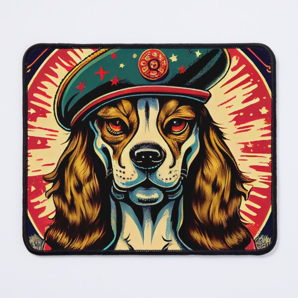 Item preview, Psychedelic Dog wearing Beret designed and sold by dholzric.