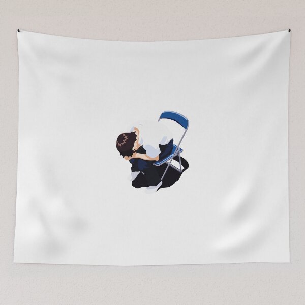 Item preview, Shinji ikari from the anime evangelion sitting on a chair designed and sold by shlaboza.