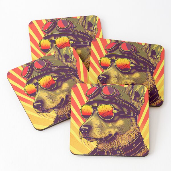 Item preview, Cool psychedelic dog wearing sunglasses and uniform designed and sold by dholzric.