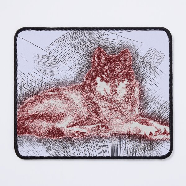 Item preview, Leader of the Pack:The Wolves Vintage Pen Sketch- Full Body Wolf Sketch Red- Box of delights designed and sold by MAEffects.
