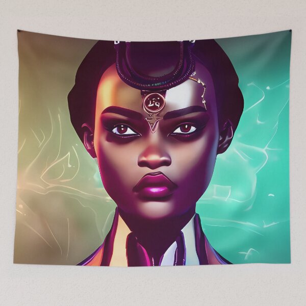 Item preview, Retrofuturism woman designed and sold by BigBrainArtwork.