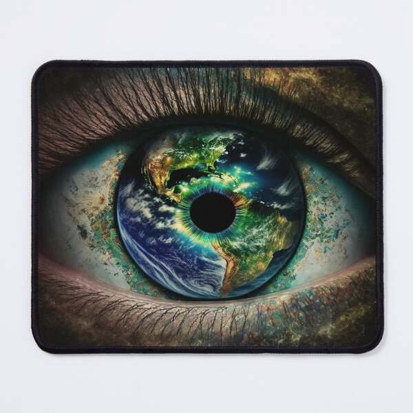 Item preview, Galaxy Earth Eye Universe Close Up Stars and Planets Digital Art Dark designed and sold by Bitcoin-Fashion.