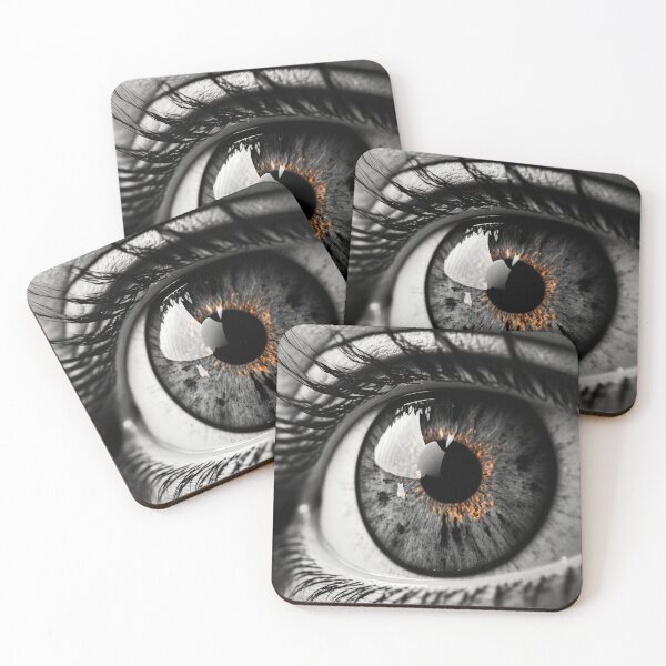 Item preview, Close Up of an eye digital design black and white with high contrast designed and sold by Bitcoin-Fashion.