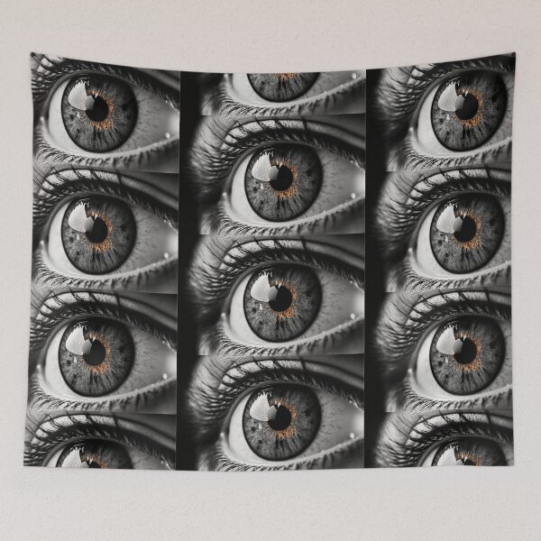 Item preview, Close Up of an eye digital design black and white with high contrast designed and sold by Bitcoin-Fashion.