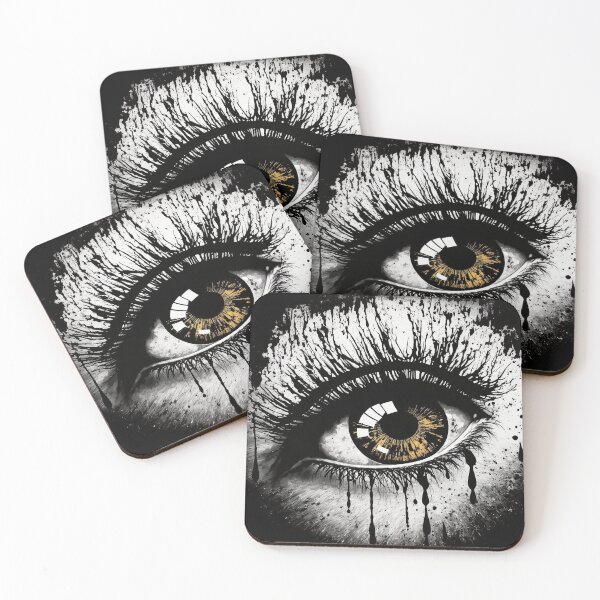 Item preview, Close Up of an eye digital painted design black and white with high contrast designed and sold by Bitcoin-Fashion.