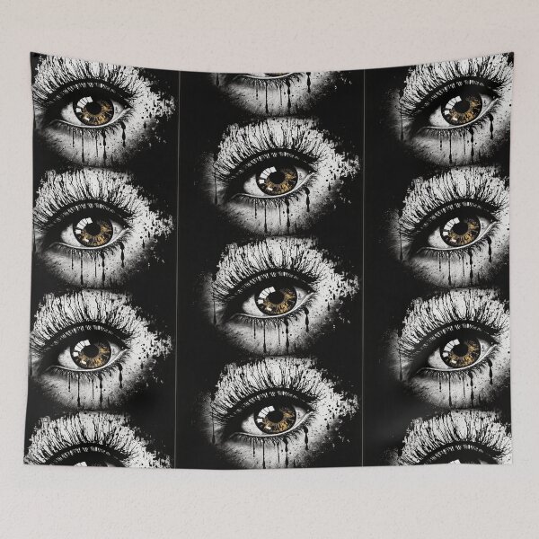 Item preview, Close Up of an eye digital painted design black and white with high contrast designed and sold by Bitcoin-Fashion.