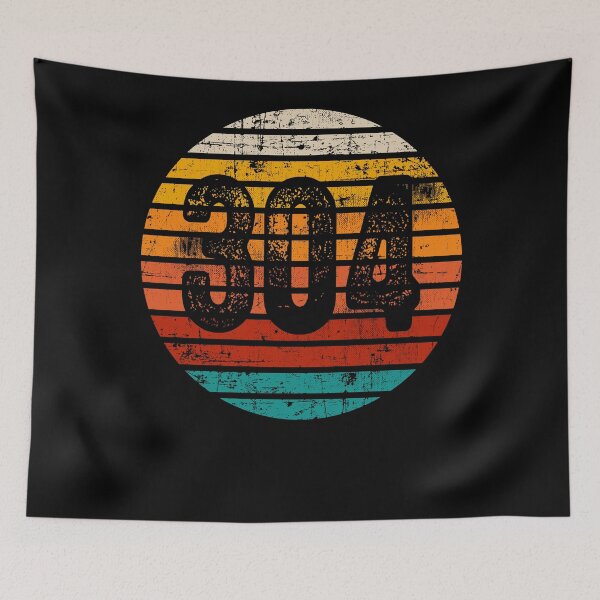 Item preview, Distressed Vintage Sunset 304 Area Code designed and sold by Gold Wings Tees.