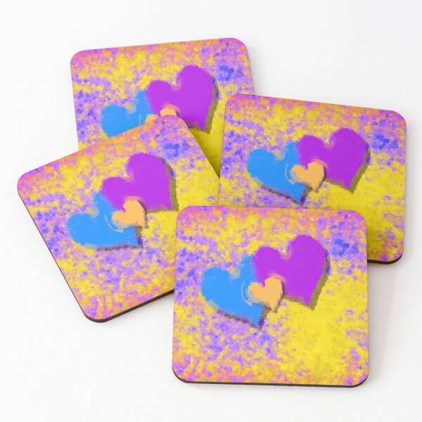 Item preview, Blue Purple And Yellow Snug Hearts  designed and sold by Joy Watson - Natural Light Photography .