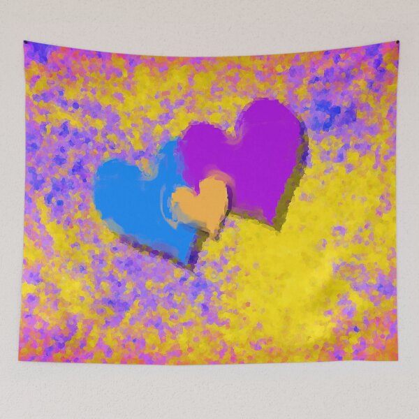Item preview, Blue Purple And Yellow Snug Hearts  designed and sold by Joy Watson - Natural Light Photography .