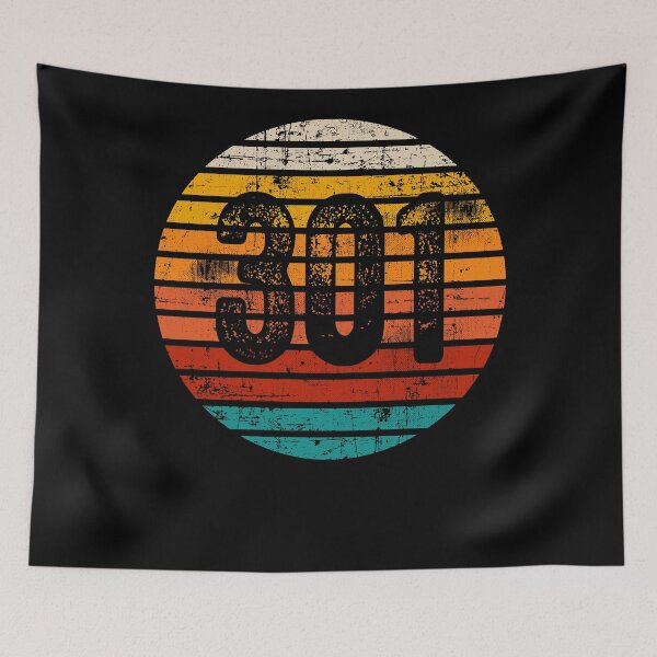Item preview, Distressed Vintage Sunset 301 Area Code designed and sold by Gold Wings Tees.