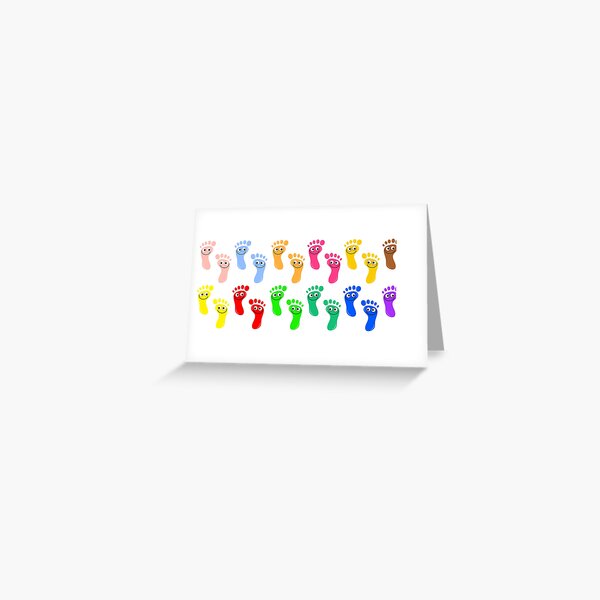 "Colourful Happy Feet Emoji" Greeting Card by Prawny Redbubble