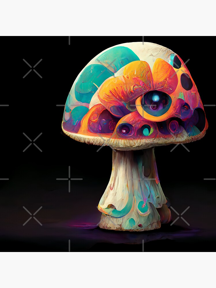 "Trippy Psychedelic Mushroom Artwork " Sticker for Sale by