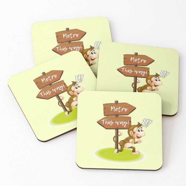 Item preview, Funny metro this Way with standing confused monkey  designed and sold by Basma Store.