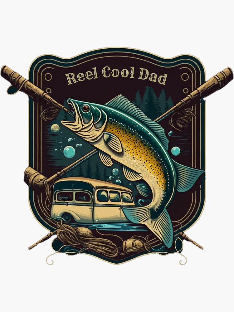 reel cool dad Sticker for Sale by aktivprints