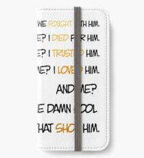 Das hat ihn erschossen iPhone Flip-Case/Hülle/Klebefolie