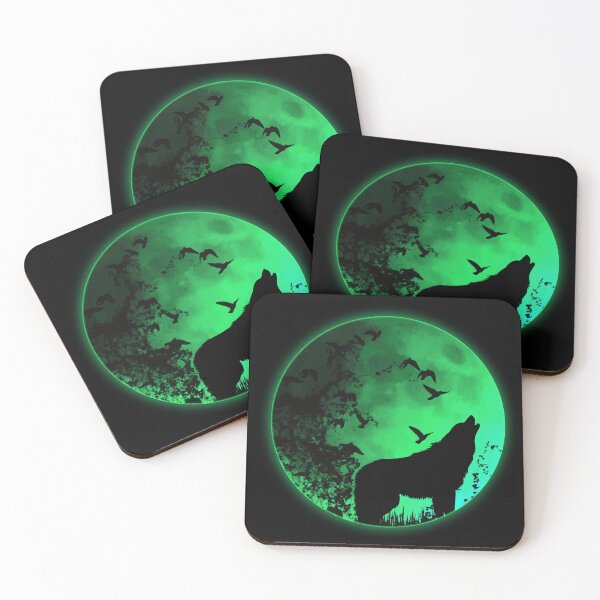 Item preview, Wolf Moonlight Green designed and sold by Barnissim.
