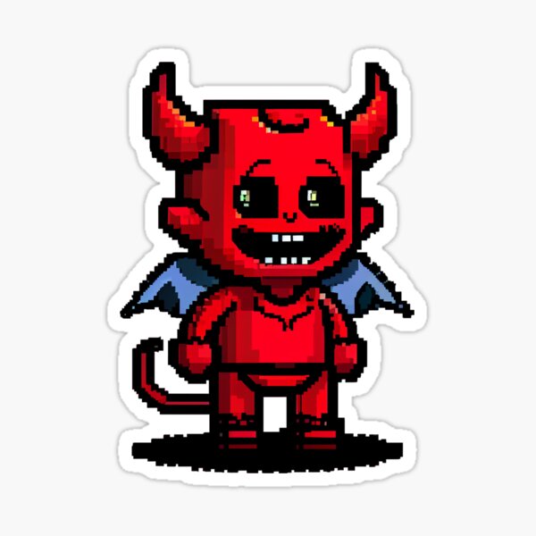 Cute little devil. Sticker for Sale by Pixelarium