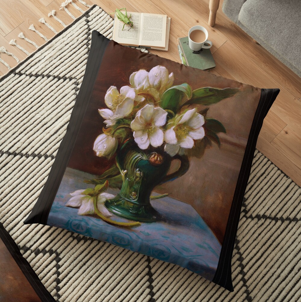 Peonies In A Vase by Hans Zatzka - A Beautiful Still Life Scene 2 Peonies In A Vase by Hans Zatzka Remastered Xzendor7 Classical Art Old Masters Reproductions Floor Pillows