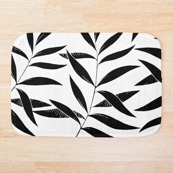 Item preview, Tropical Tree Leaf Pattern in Black and White designed and sold by GemsAnatomy.