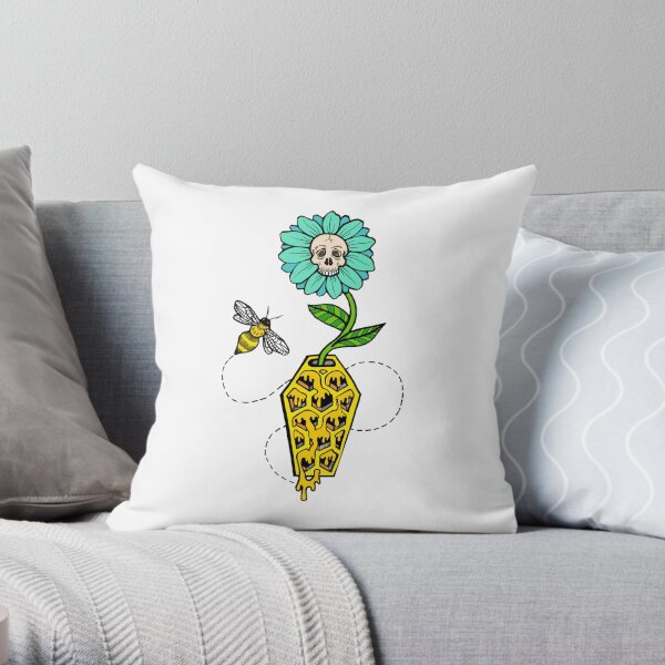 Honeycomb Coffin - colored version Throw Pillow