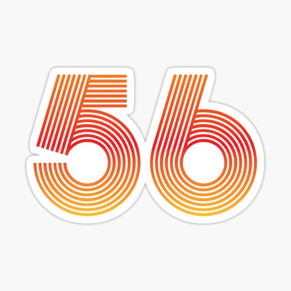 56 Retro Vintage Style Number Sticker