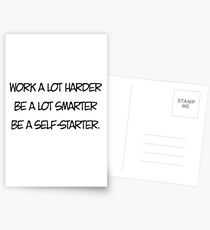 Work a lot harder Postcards