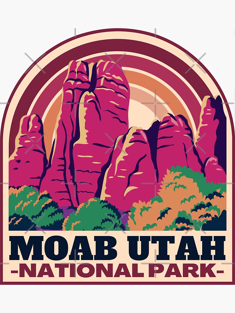 "Moab Utah National Park" Sticker for Sale by retrotravelart Redbubble