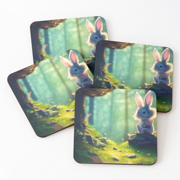 Item preview, Cute bunny in a magical forest illustration designed and sold by RK - Shop.