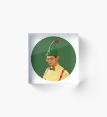 DWIGHT SCHRUTE Christmas Elf The Office TV Show Acrylic Block