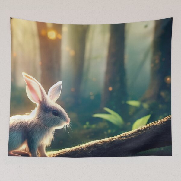 Item preview, Cute bunny in an enchanted forest illustration designed and sold by RK - Shop.