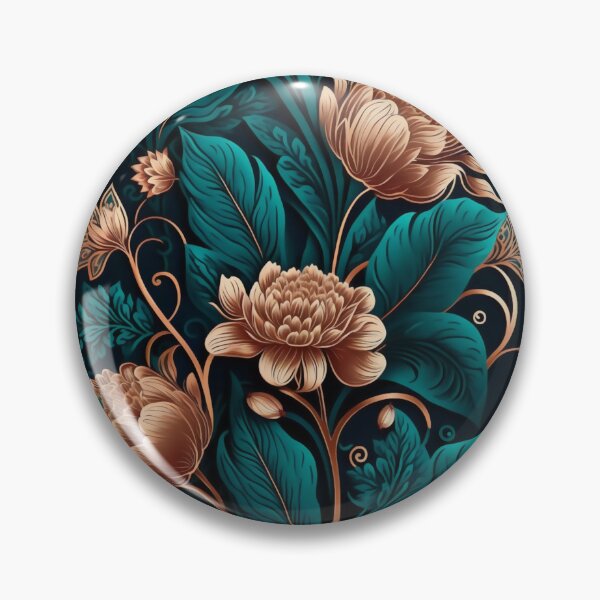 Item preview, Rose Gold and Teal Art Nouveau Florals designed and sold by Orianah.