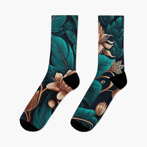 Item preview, Rose Gold and Teal Art Nouveau Florals designed and sold by Orianah.