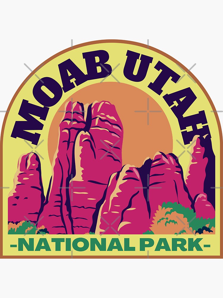 "Moab Utah National Park" Sticker for Sale by retrotravelart Redbubble