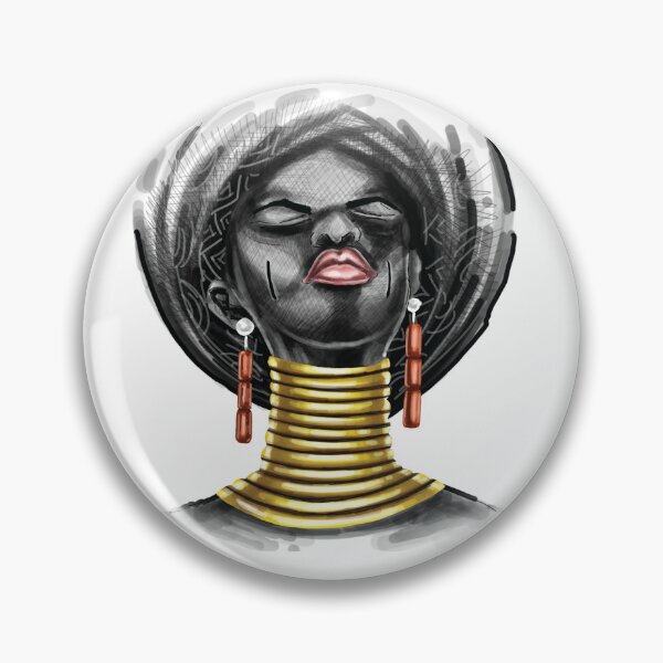 Artikelvorschau, Schwer juwelenbesetzte schwarze Afrikanerin mit geschlossenen Augen entworfen und verkauft von Kainene.