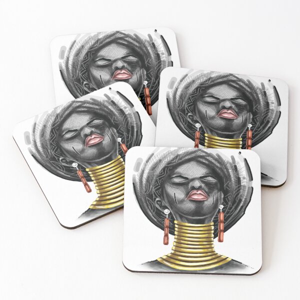 Item preview, Heavily Jeweled Black African Woman With Eyes Closed designed and sold by Kainene.