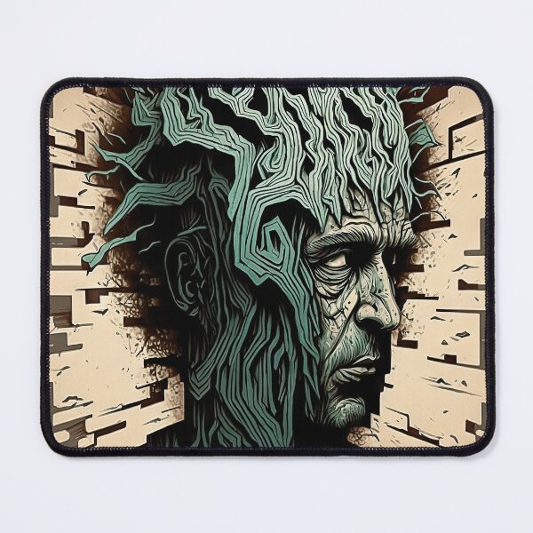 Item preview, Man bizarre portrait with lines and shapes designed and sold by mrlongfield.
