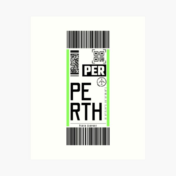 Item preview, PERTH (PER) Australia classic luggage tag flight stickers designed and sold by LeddsoDello.