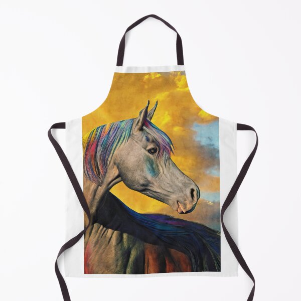 Item preview, Arabian horse portrait in the sunset light – digital painting designed and sold by NickoPrints.