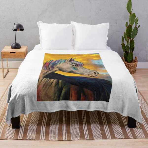 Item preview, Arabian horse portrait in the sunset light – digital painting designed and sold by NickoPrints.