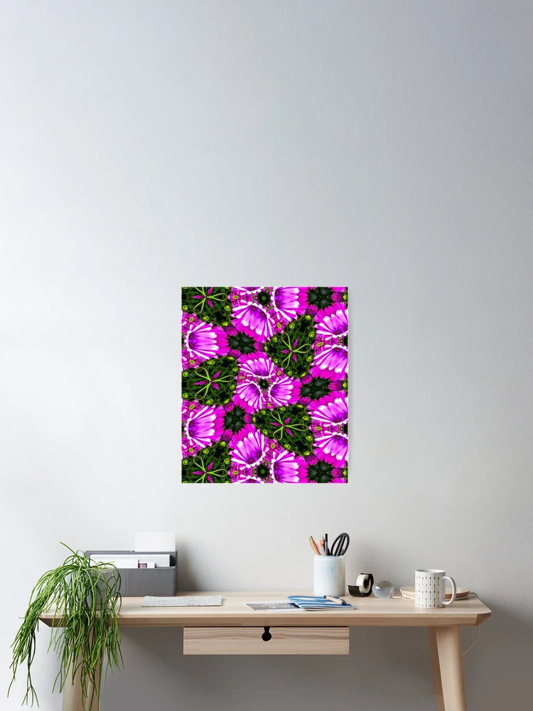 Thumbnail 2 of 3, Poster, Pink Daisy Pattern designed and sold by Patternflower.