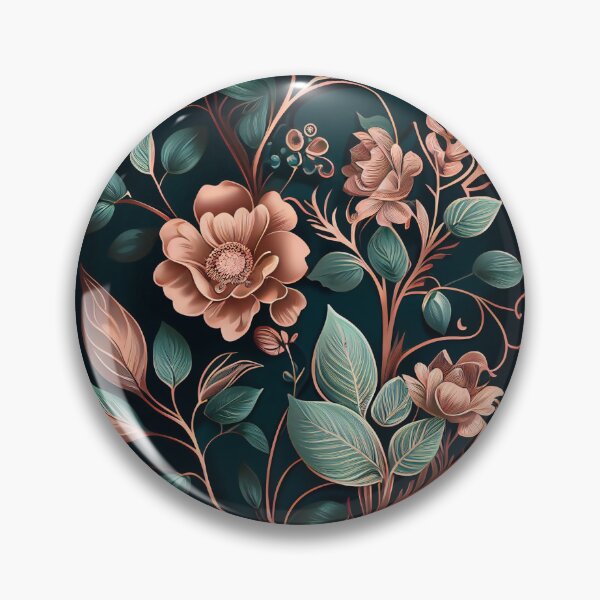 Item preview, Rose Gold and Teal Art Nouveau Florals designed and sold by Orianah.