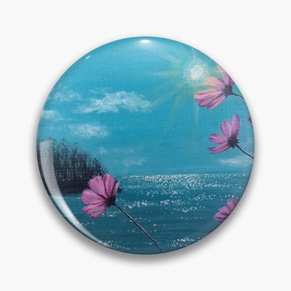 Item preview, Winter sun sparkles on the sea acrylic painting designed and sold by UnaBonitaArt.