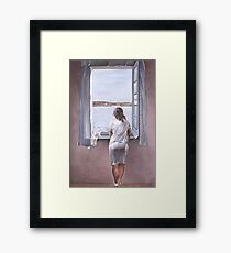 Figure at a Window(Figura en una finestra)-Salvador Dalà Framed Print
